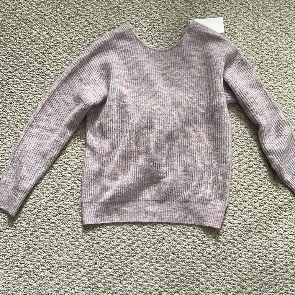 LoveTrend New York multi colored pastel sweater with twist back NWT